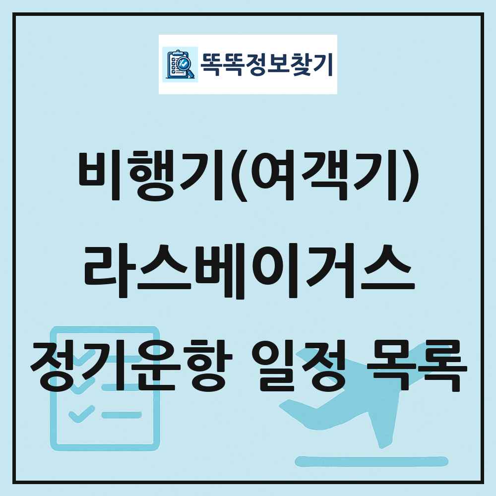 라스베이거스(Las Vegas) 비행기(여객기) 정기운항 직항 목록
