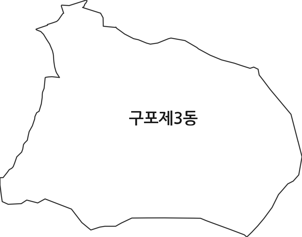 부산광역시 북구 구포제3동 행정동 행정구역 경계 지도