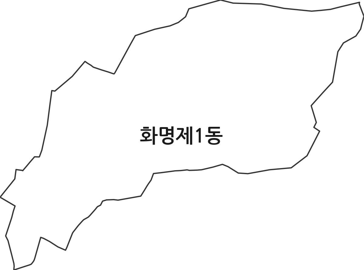 부산광역시 북구 화명제1동 행정동 행정구역 경계 지도