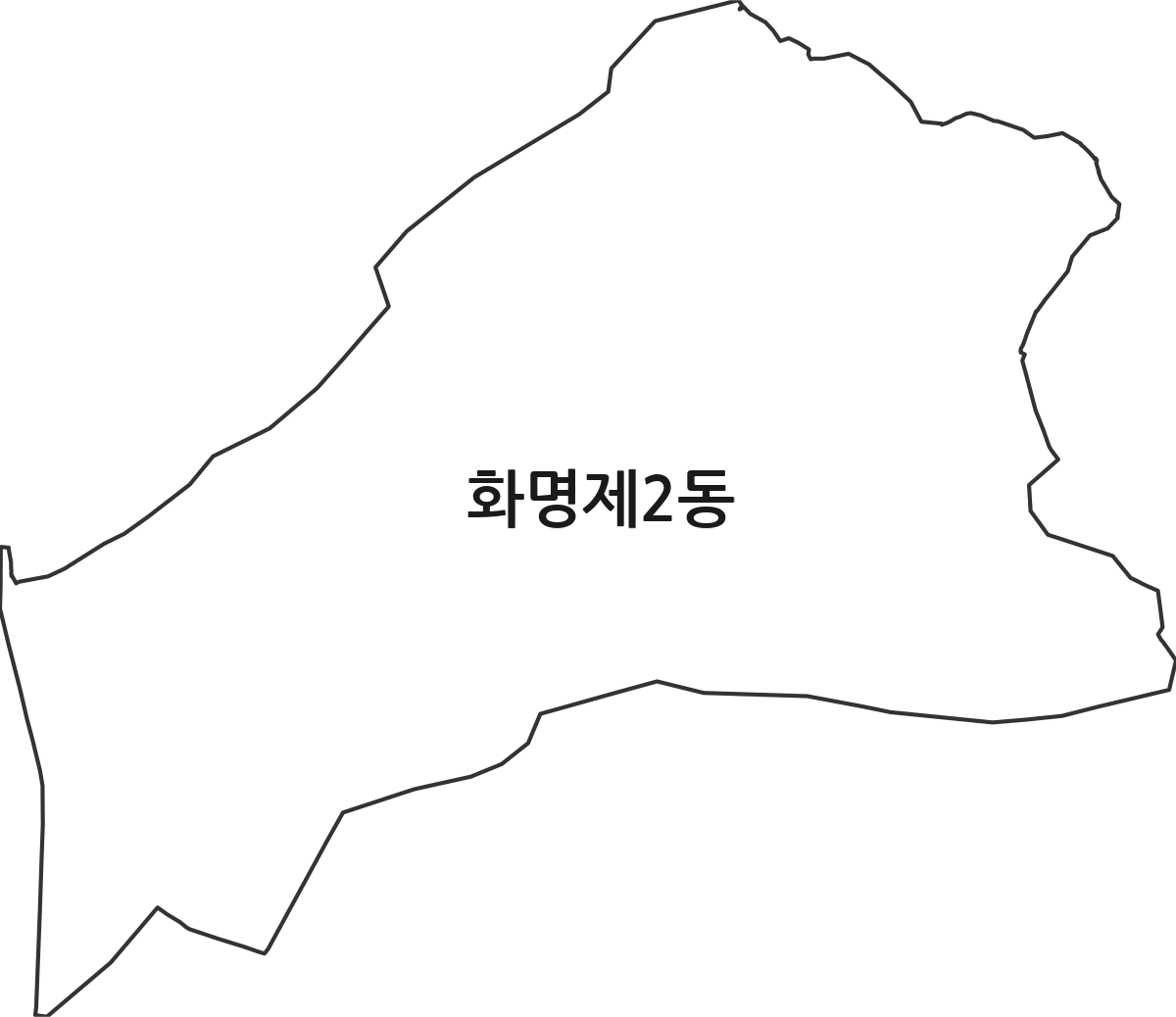 부산광역시 북구 화명제2동 행정동 행정구역 경계 지도