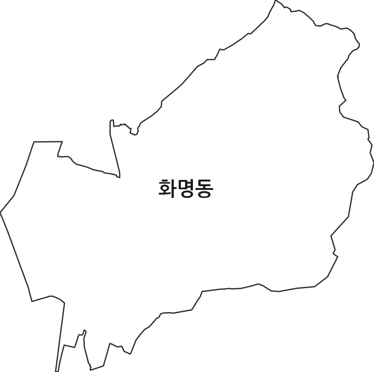 부산광역시 북구 화명동 법정동 행정구역 경계 지도