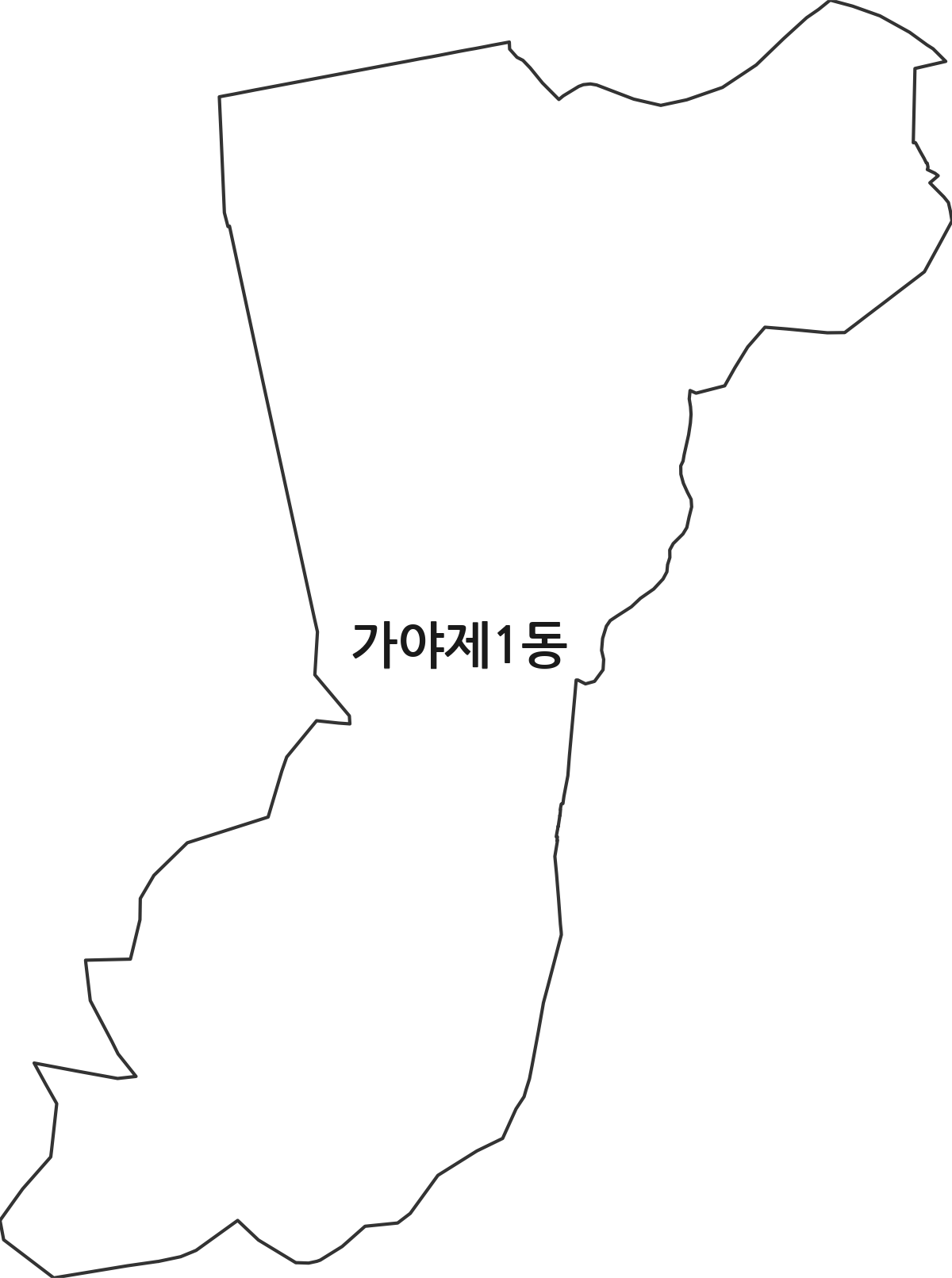 부산광역시 부산진구 가야제1동 행정동 행정구역 경계 지도