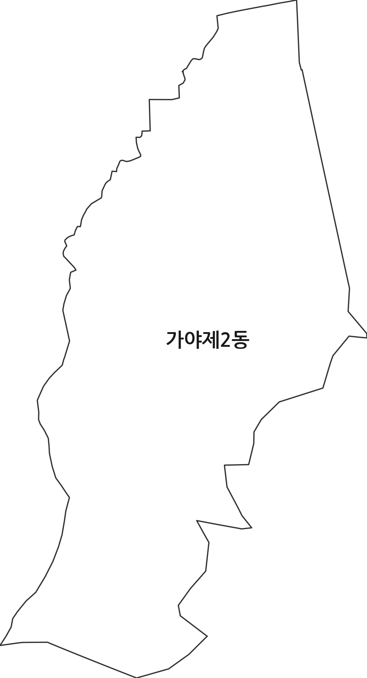 부산광역시 부산진구 가야제2동 행정동 행정구역 경계 지도