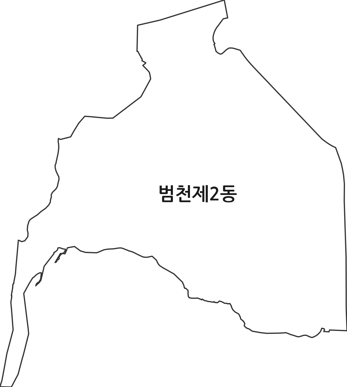 부산광역시 부산진구 범천제2동 행정동 행정구역 경계 지도