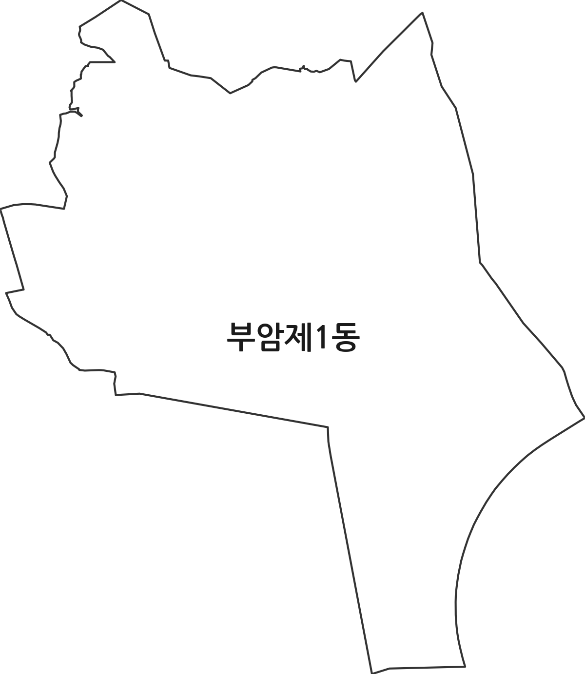 부산광역시 부산진구 부암제1동 행정동 행정구역 경계 지도