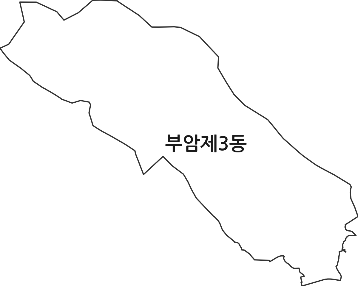 부산광역시 부산진구 부암제3동 행정동 행정구역 경계 지도
