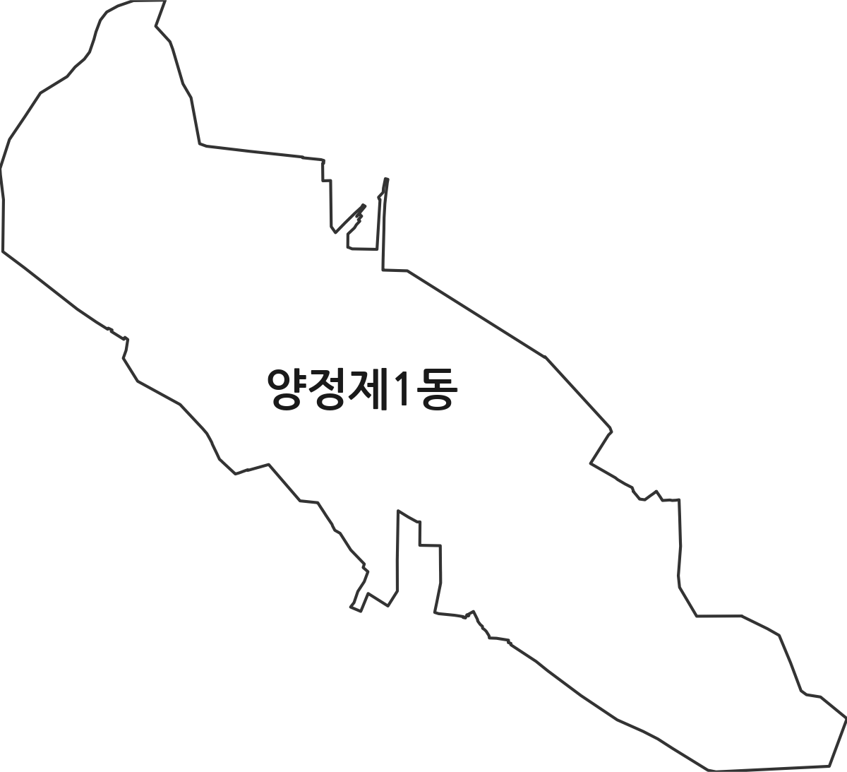 부산광역시 부산진구 양정제1동 행정동 행정구역 경계 지도