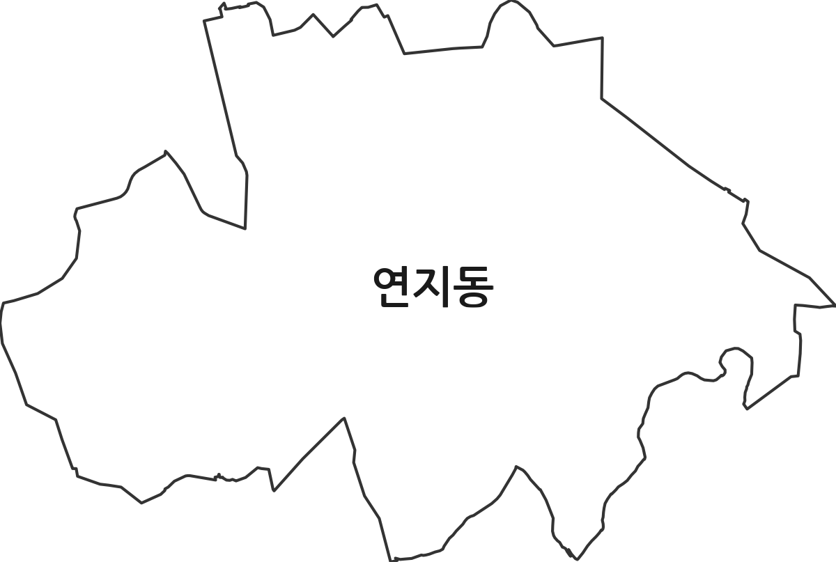 부산광역시 부산진구 연지동 행정동 행정구역 경계 지도