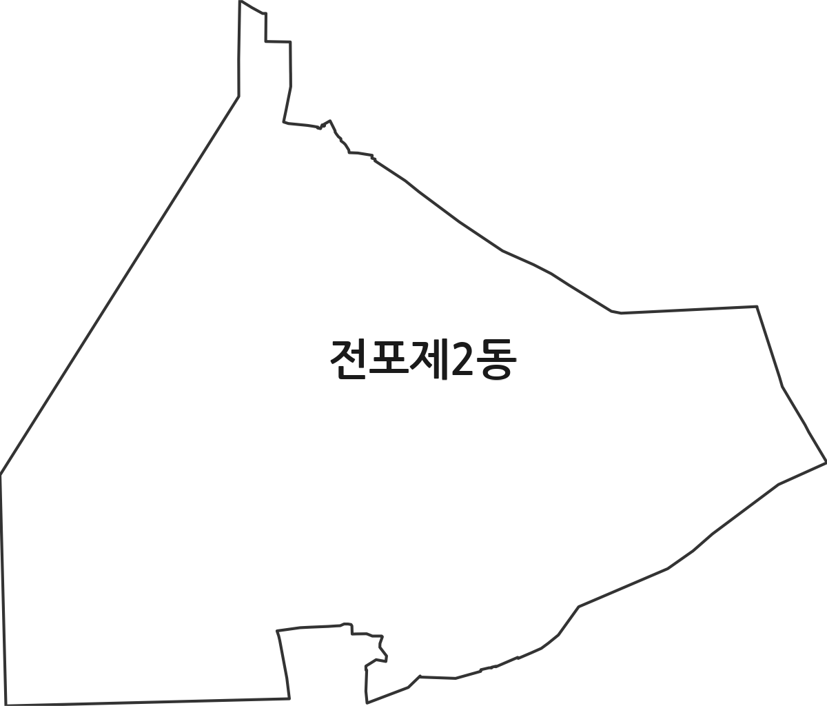 부산광역시 부산진구 전포제2동 행정동 행정구역 경계 지도