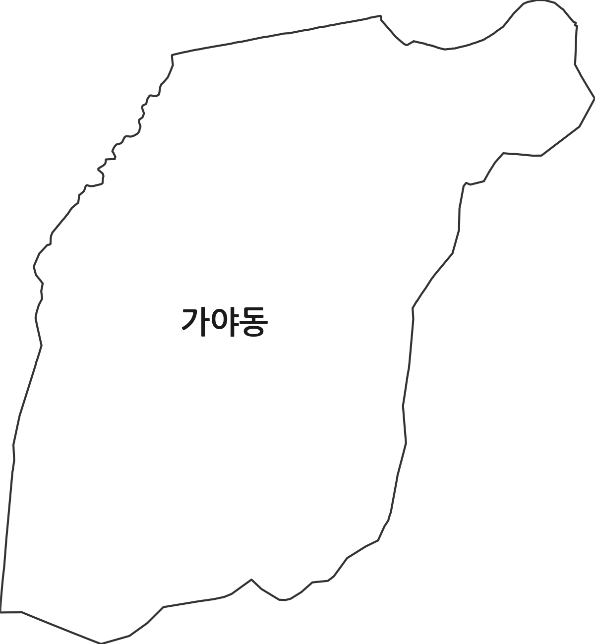 부산광역시 부산진구 가야동 법정동 행정구역 경계 지도