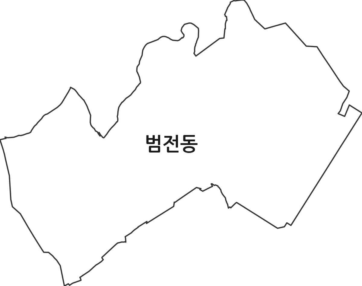 부산광역시 부산진구 범전동 법정동 행정구역 경계 지도