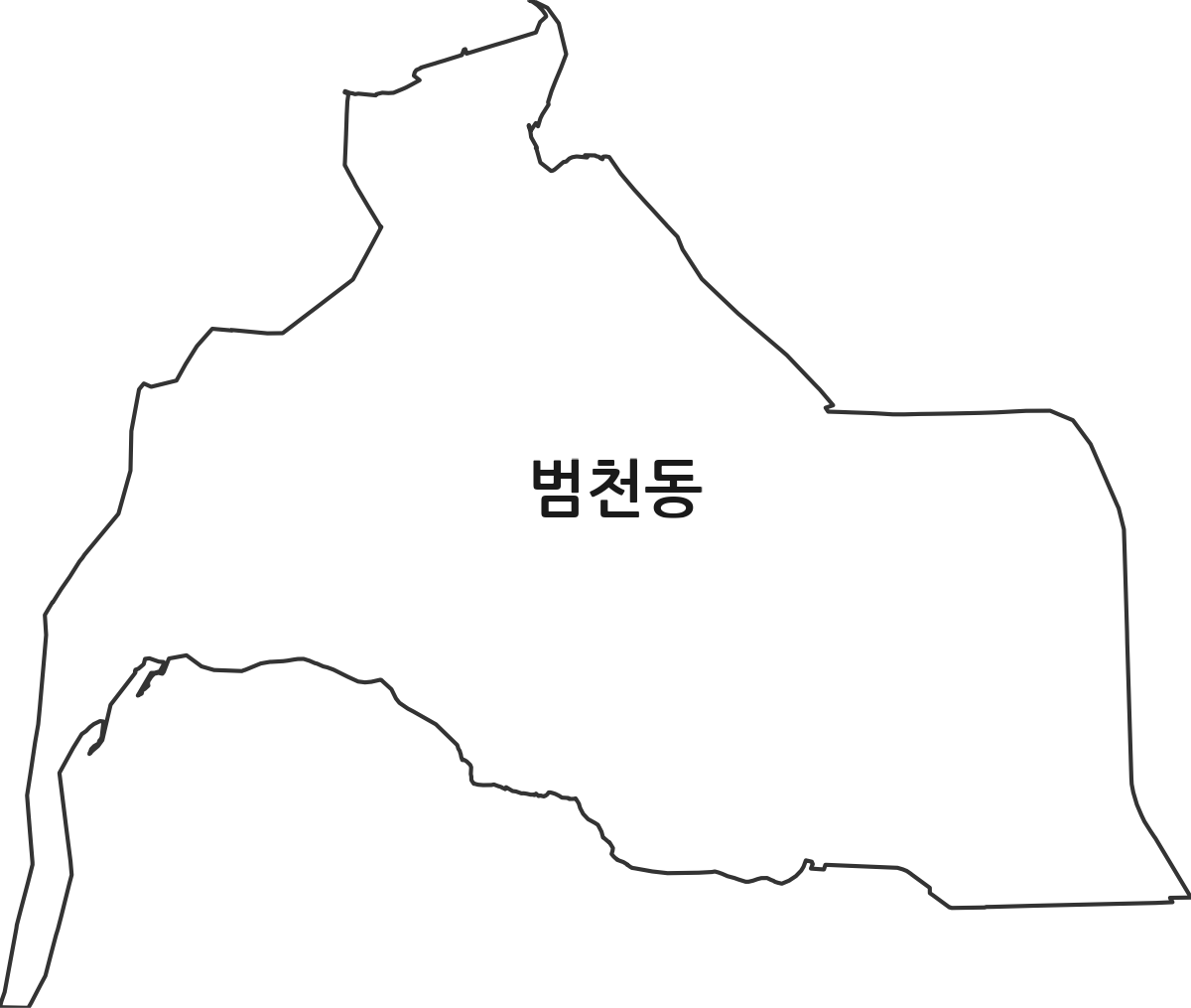부산광역시 부산진구 범천동 법정동 행정구역 경계 지도
