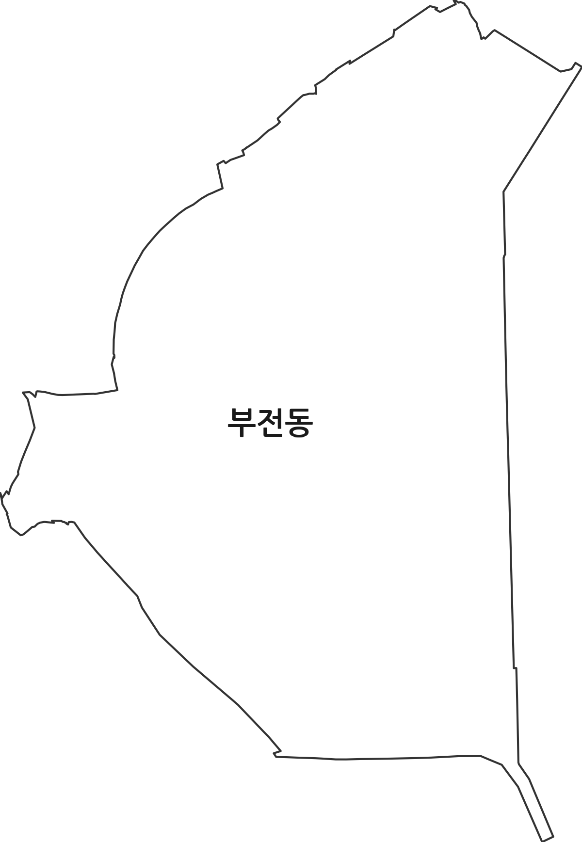 부산광역시 부산진구 부전동 법정동 행정구역 경계 지도