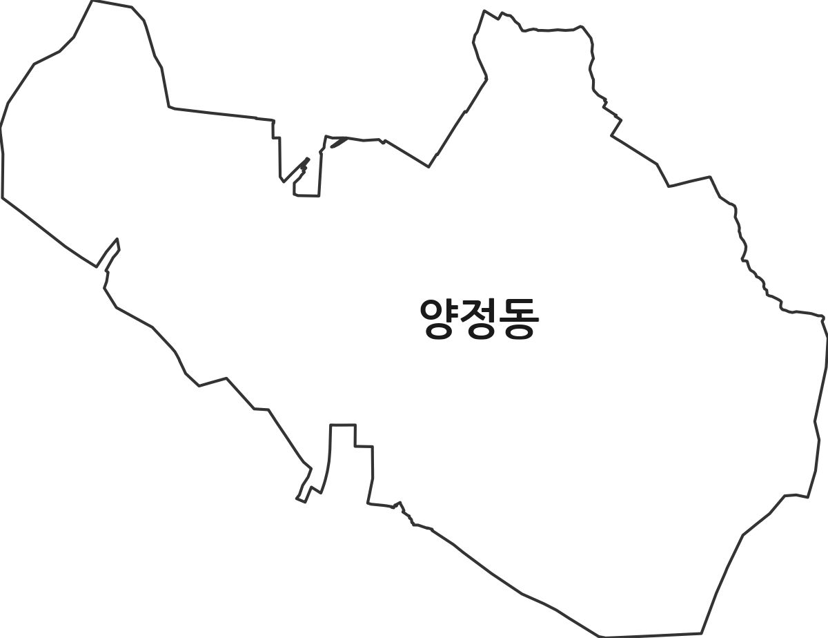 부산광역시 부산진구 양정동 법정동 행정구역 경계 지도
