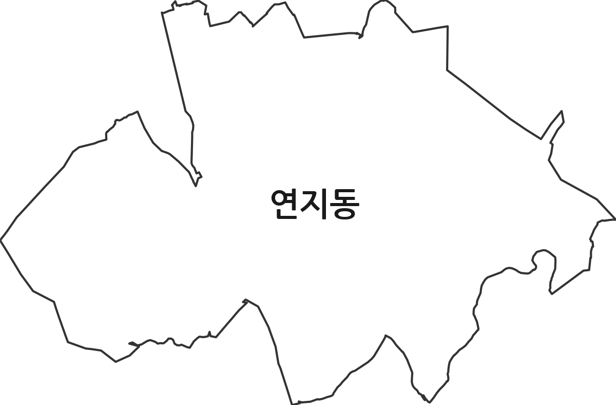 부산광역시 부산진구 연지동 법정동 행정구역 경계 지도