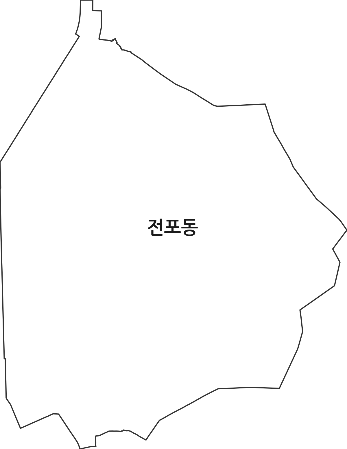 부산광역시 부산진구 전포동 법정동 행정구역 경계 지도