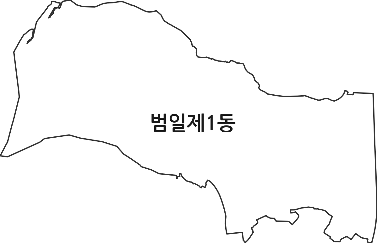 부산광역시 동구 범일제1동 행정동 행정구역 경계 지도