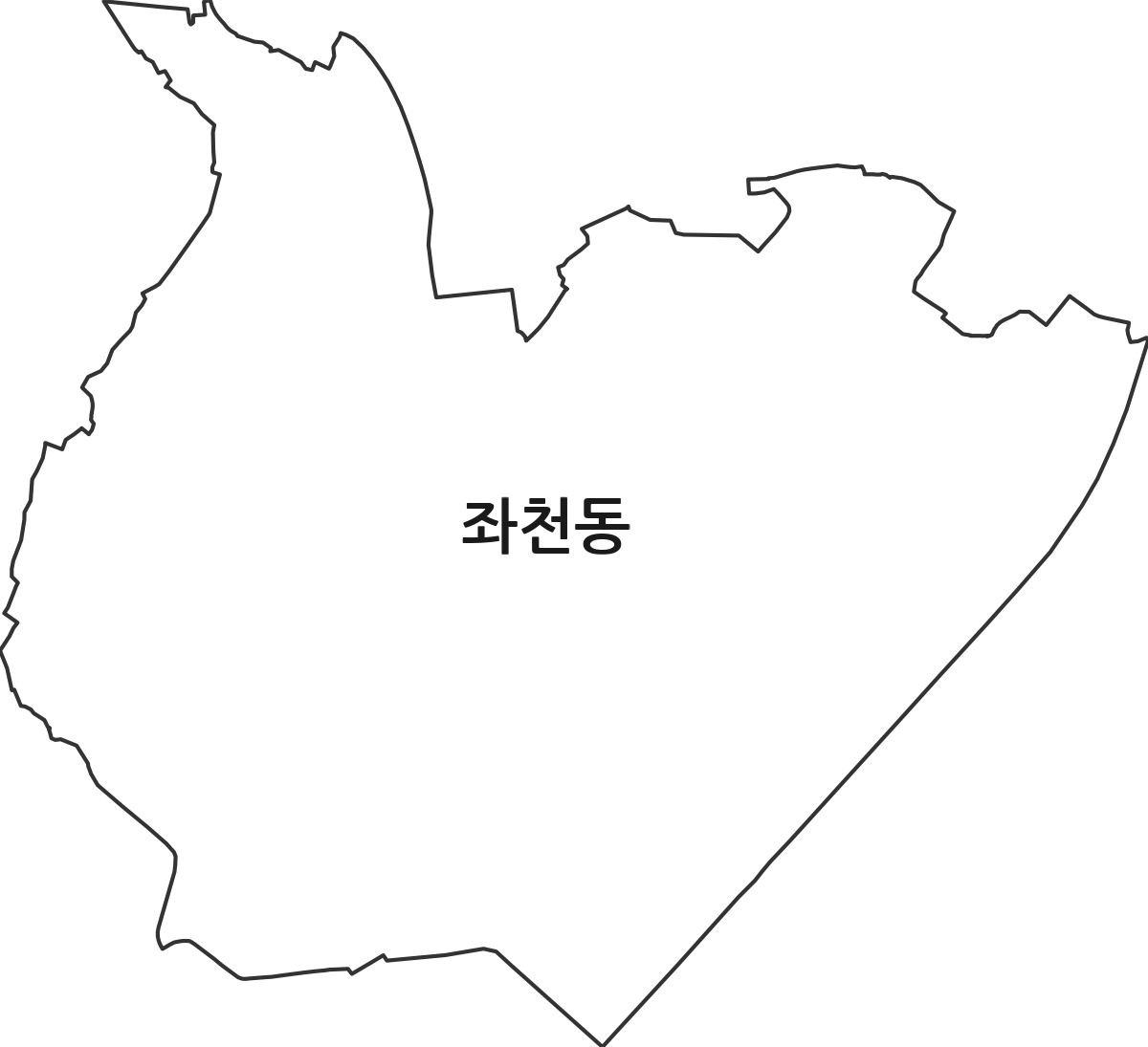 부산광역시 동구 좌천동 행정동 행정구역 경계 지도