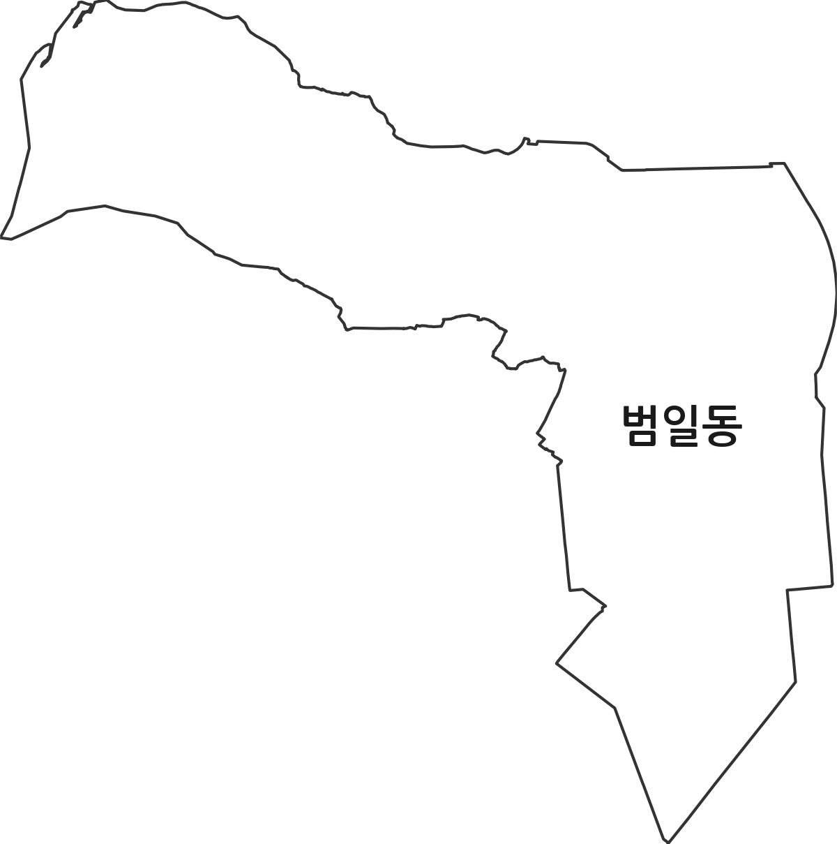 부산광역시 동구 범일동 법정동 행정구역 경계 지도