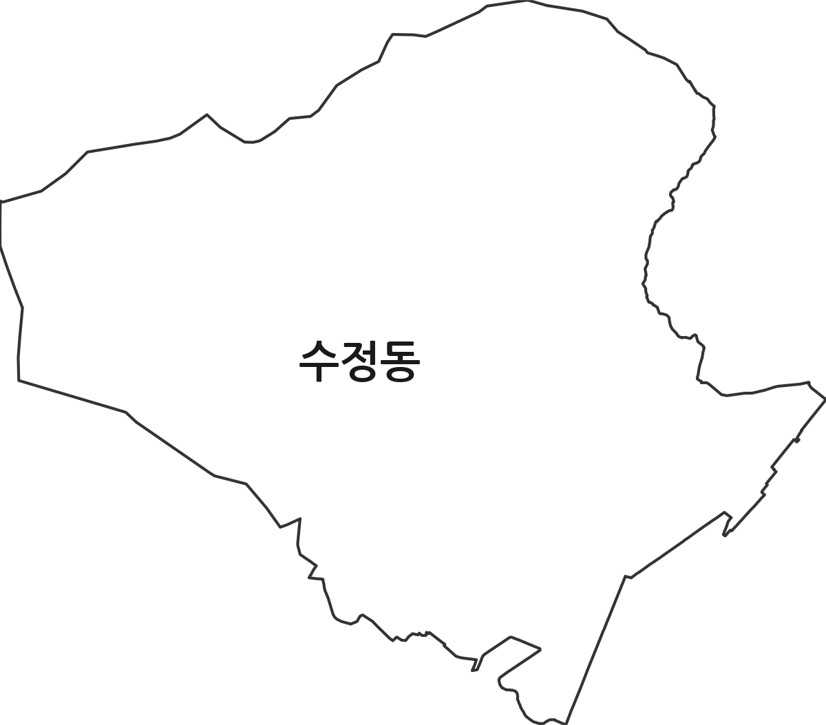 부산광역시 동구 수정동 법정동 행정구역 경계 지도