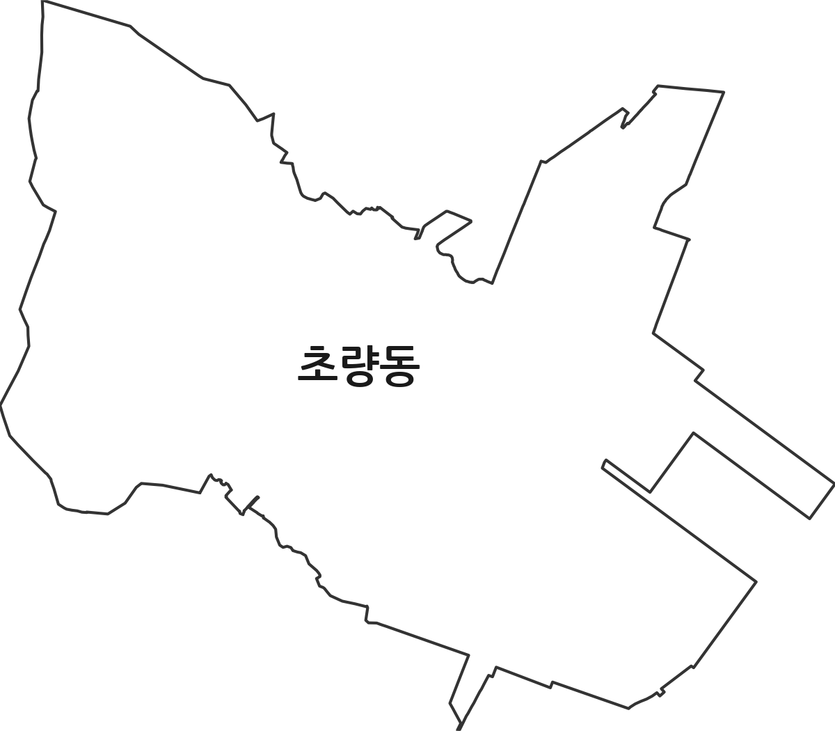 부산광역시 동구 초량동 법정동 행정구역 경계 지도