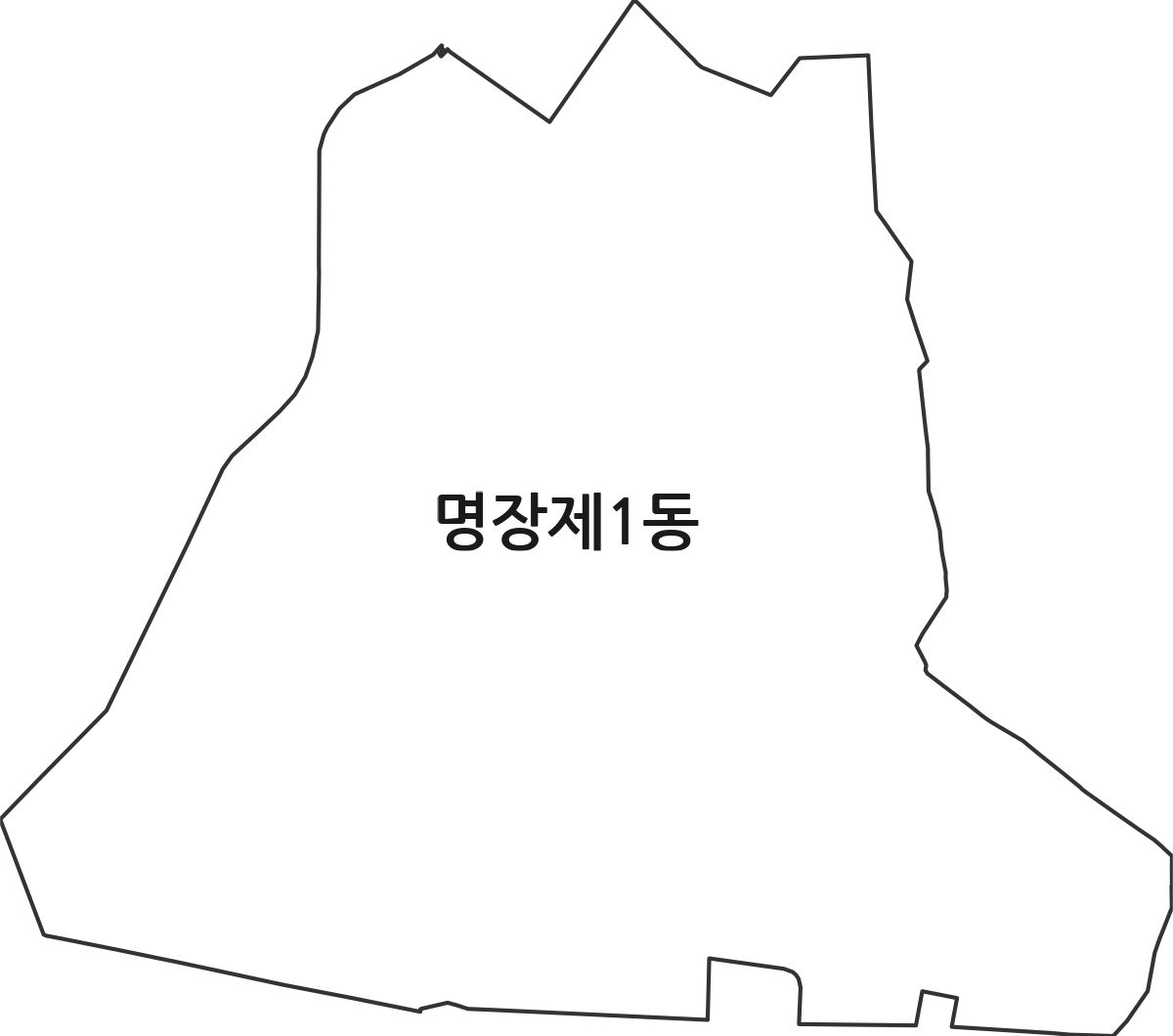 부산광역시 동래구 명장제1동 행정동 행정구역 경계 지도