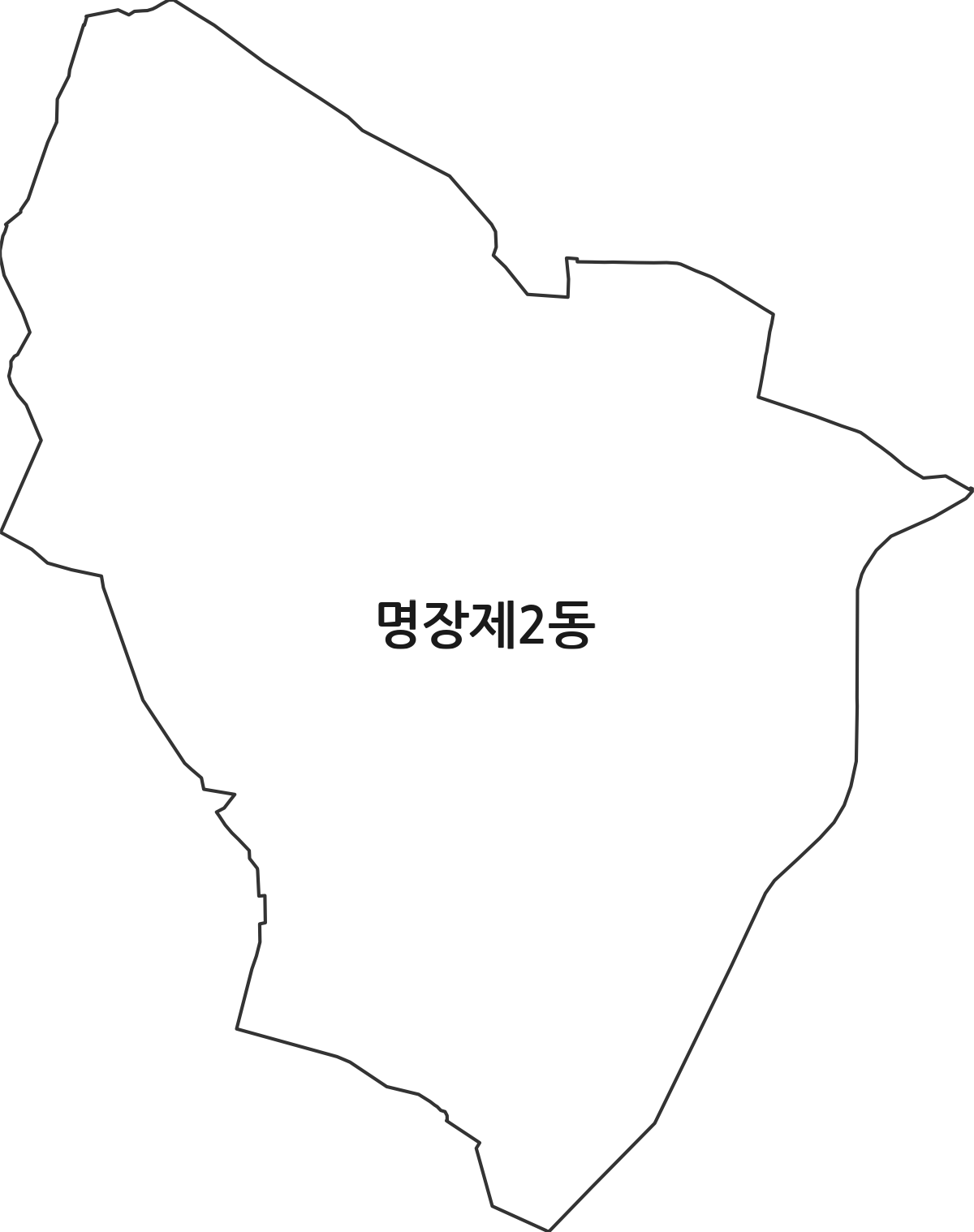 부산광역시 동래구 명장제2동 행정동 행정구역 경계 지도