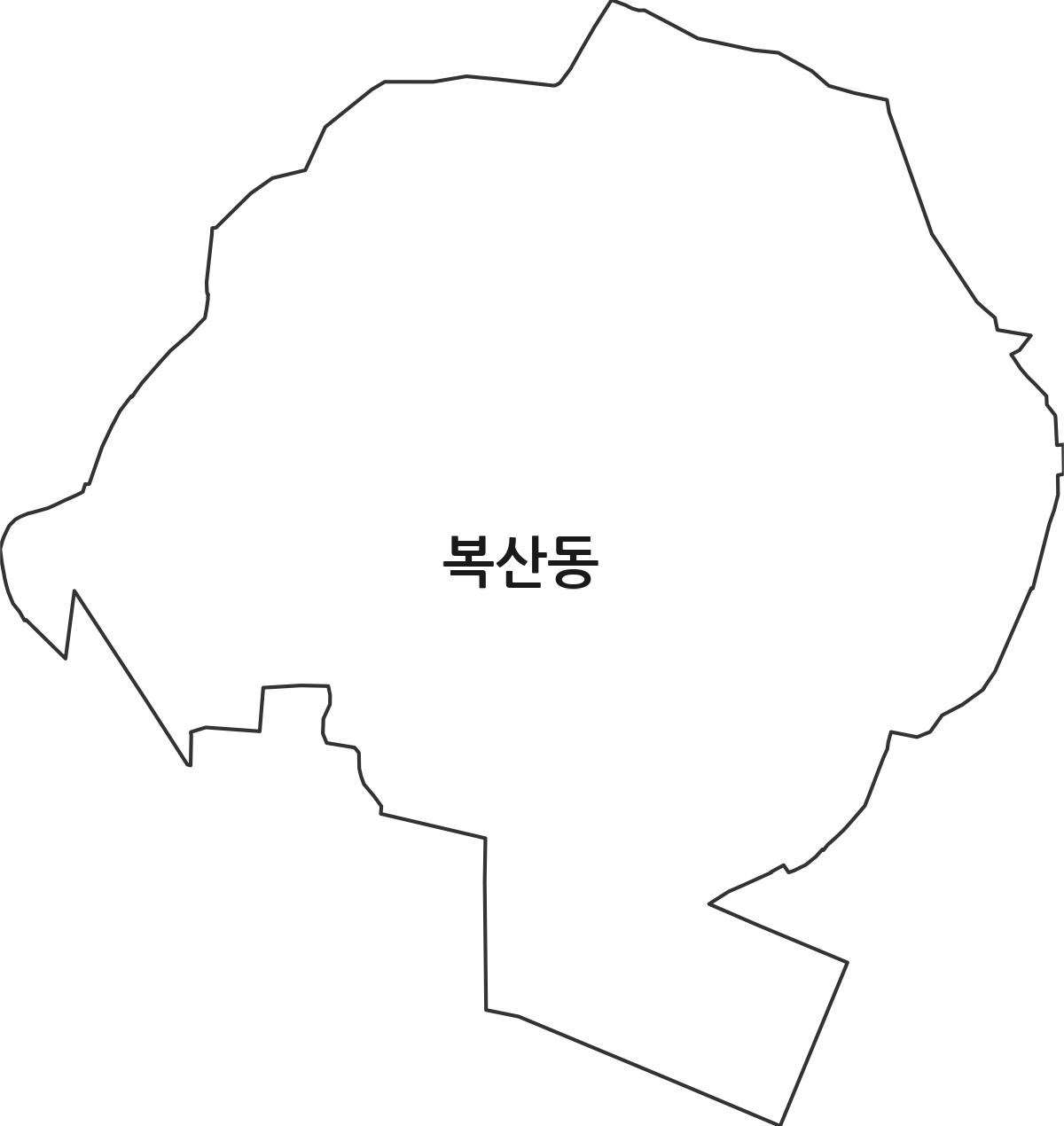부산광역시 동래구 복산동 행정동 행정구역 경계 지도
