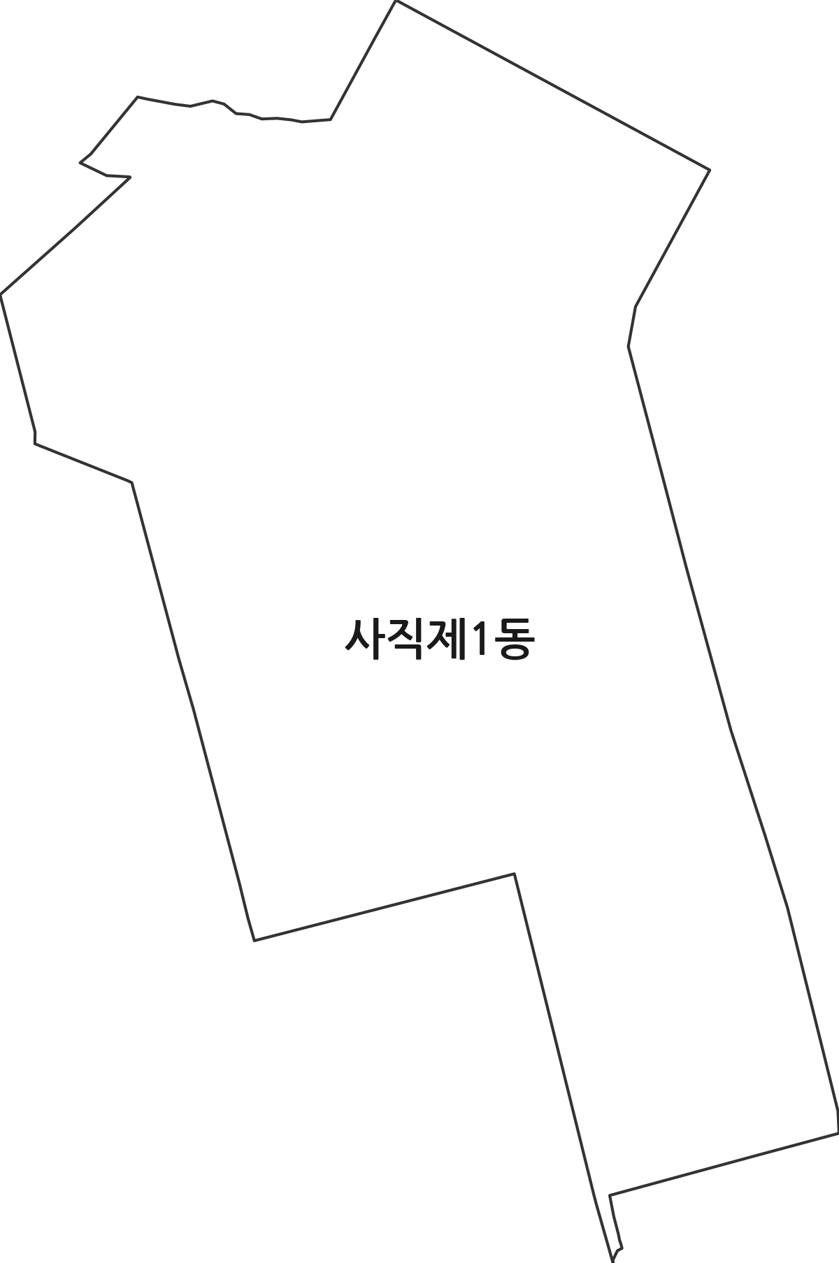 부산광역시 동래구 사직제1동 행정동 행정구역 경계 지도