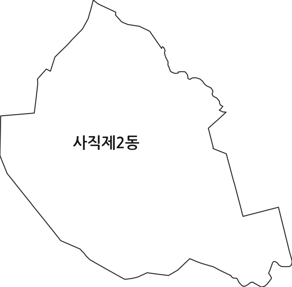 부산광역시 동래구 사직제2동 행정동 행정구역 경계 지도