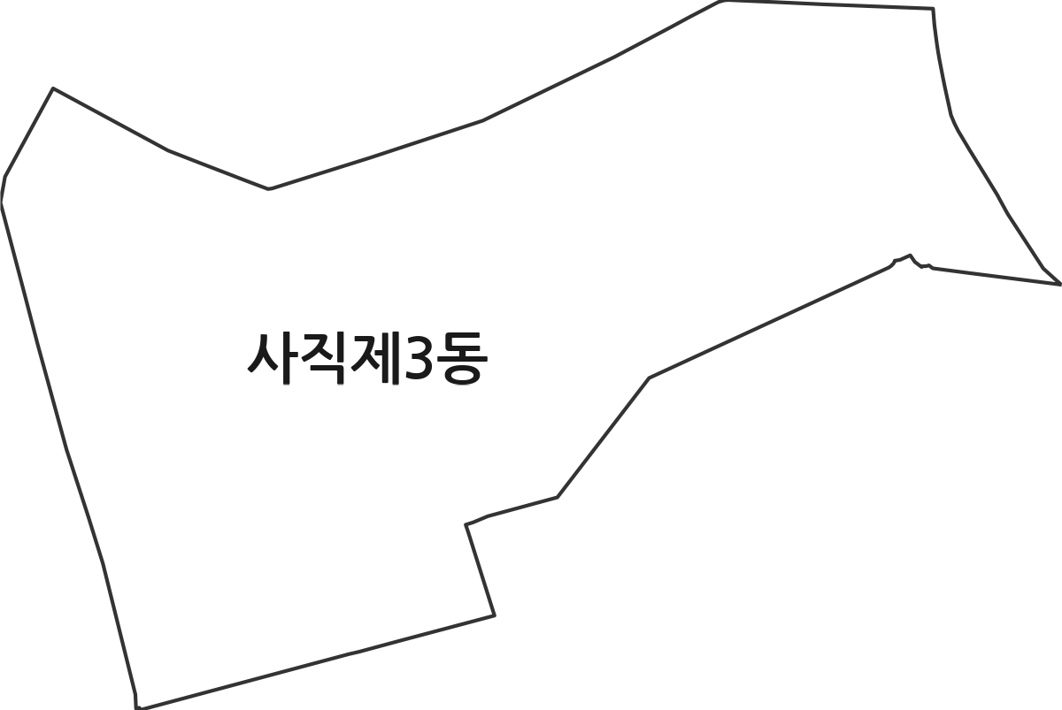 부산광역시 동래구 사직제3동 행정동 행정구역 경계 지도