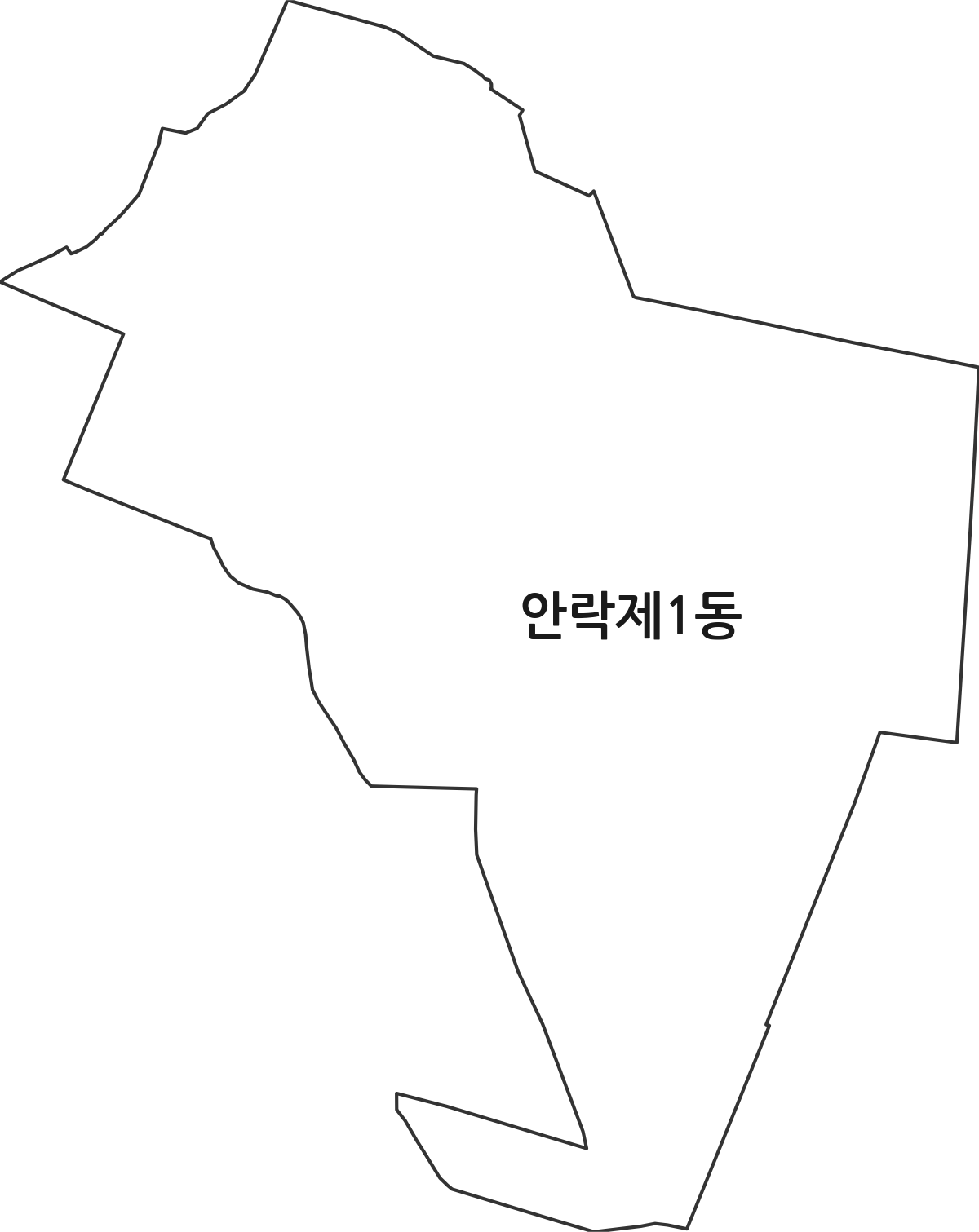 부산광역시 동래구 안락제1동 행정동 행정구역 경계 지도