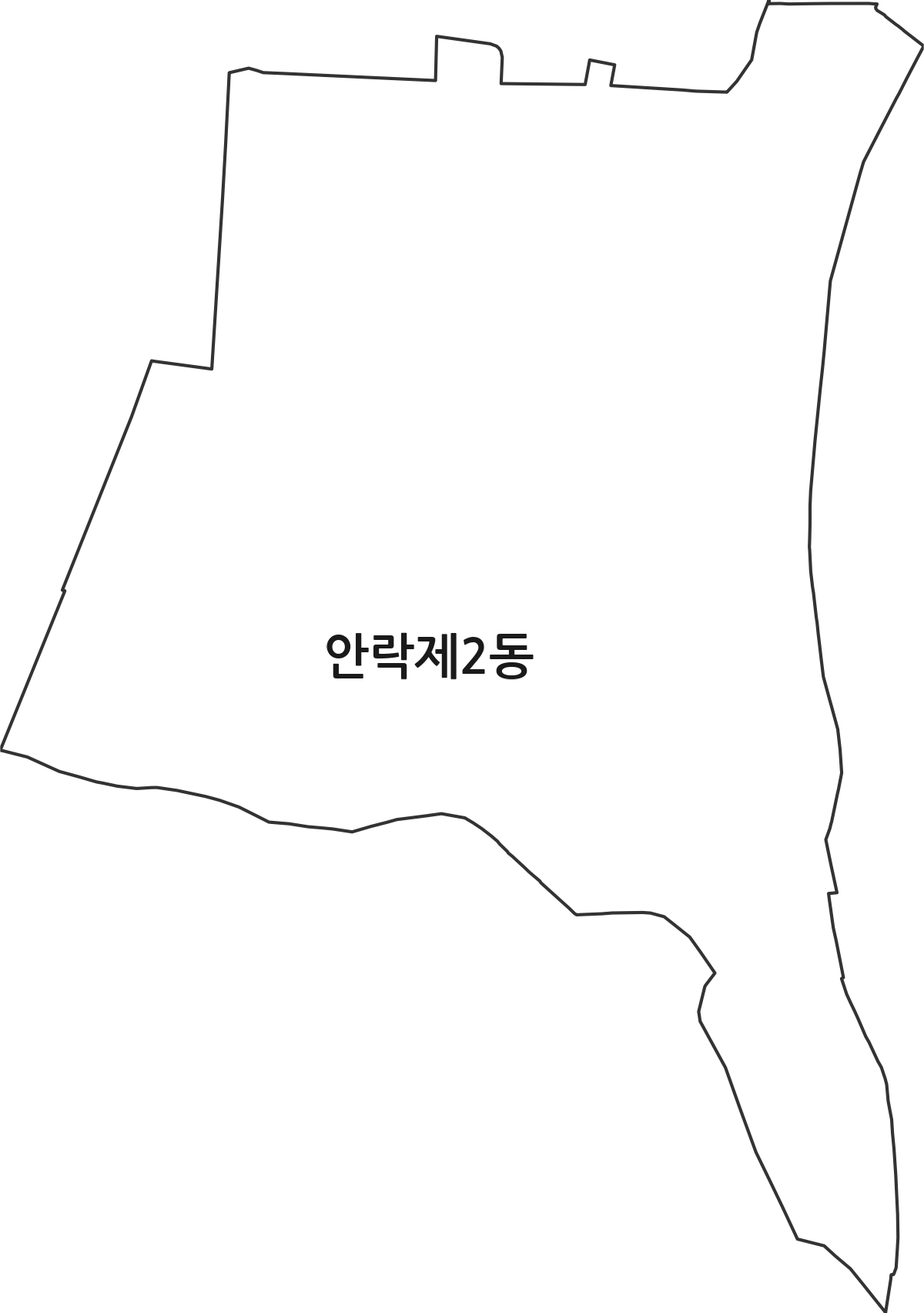 부산광역시 동래구 안락제2동 행정동 행정구역 경계 지도