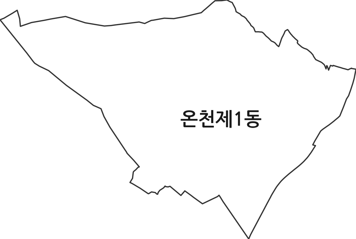 부산광역시 동래구 온천제1동 행정동 행정구역 경계 지도