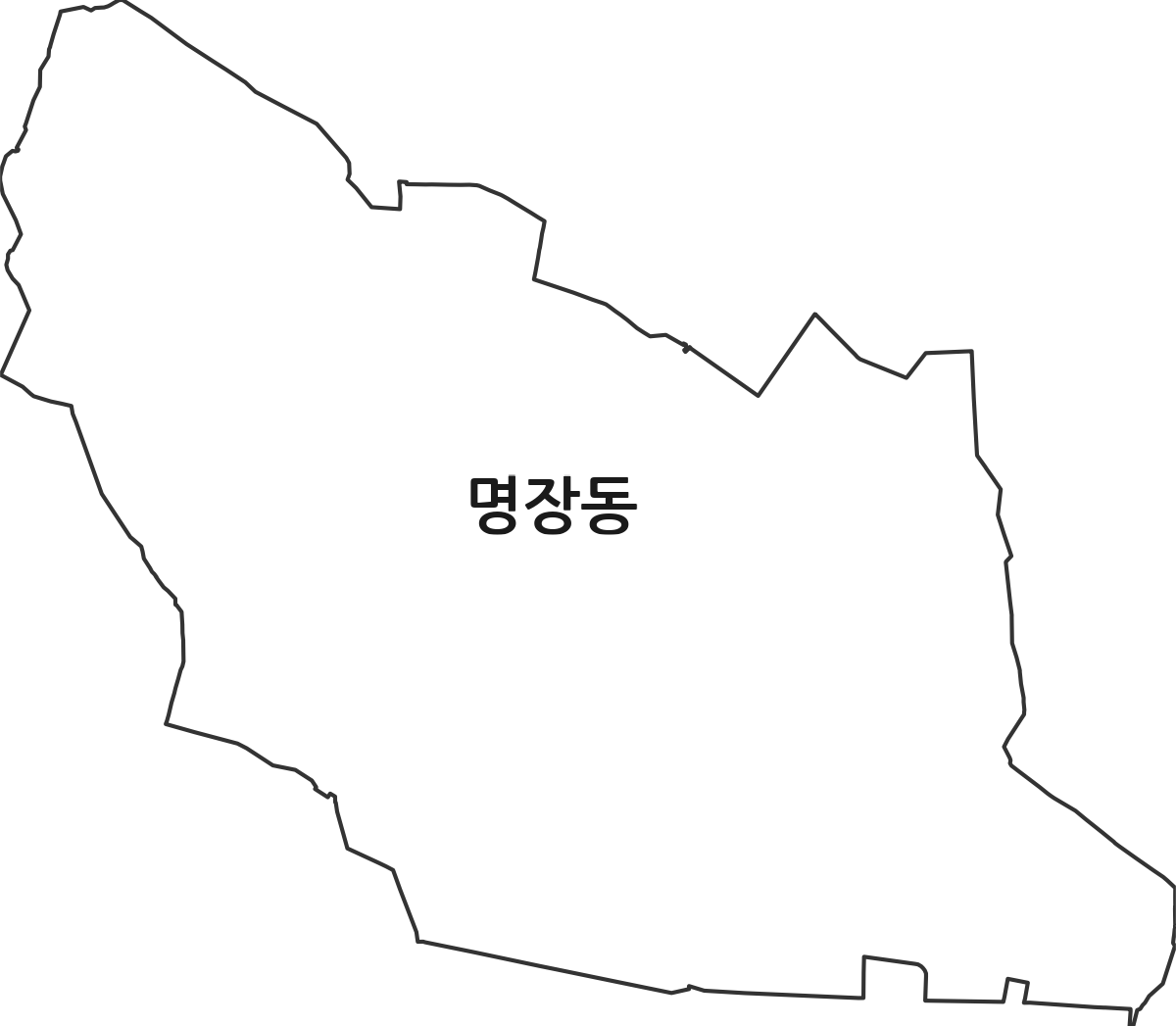 부산광역시 동래구 명장동 법정동 행정구역 경계 지도
