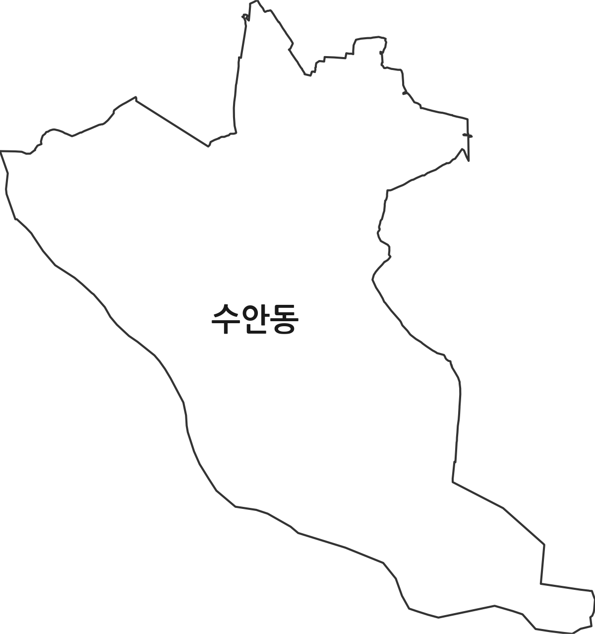 부산광역시 동래구 수안동 법정동 행정구역 경계 지도