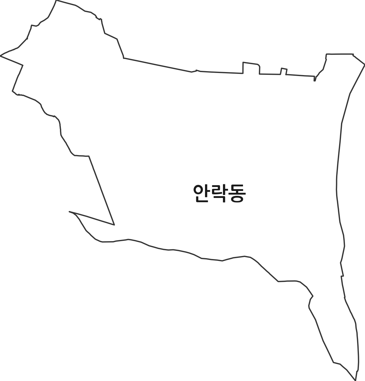 부산광역시 동래구 안락동 법정동 행정구역 경계 지도