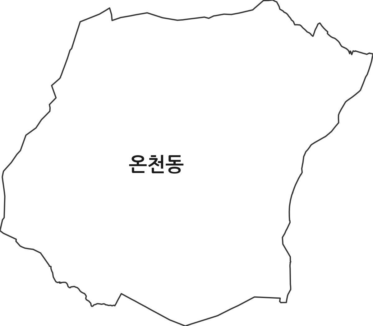 부산광역시 동래구 온천동 법정동 행정구역 경계 지도