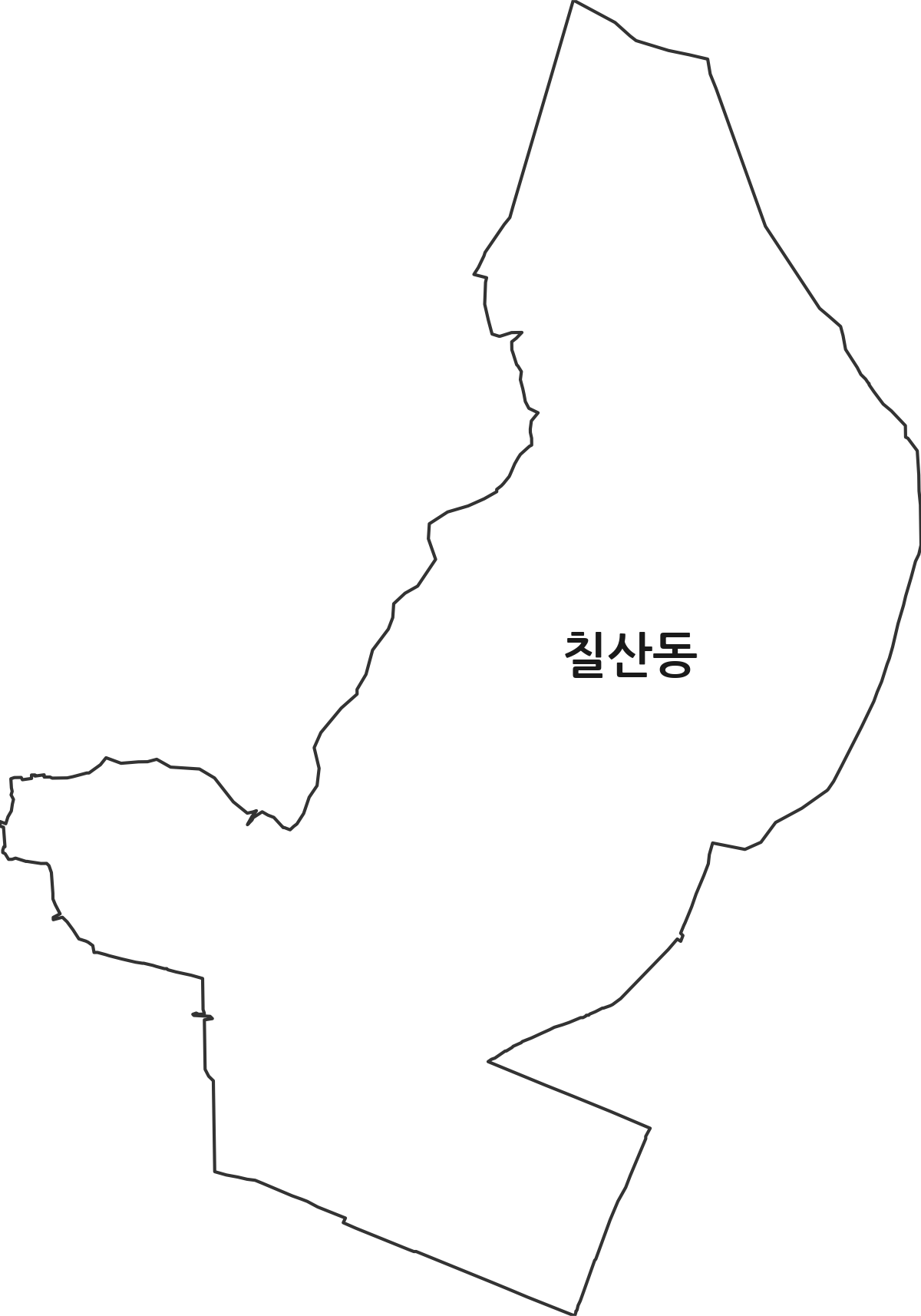 부산광역시 동래구 칠산동 법정동 행정구역 경계 지도