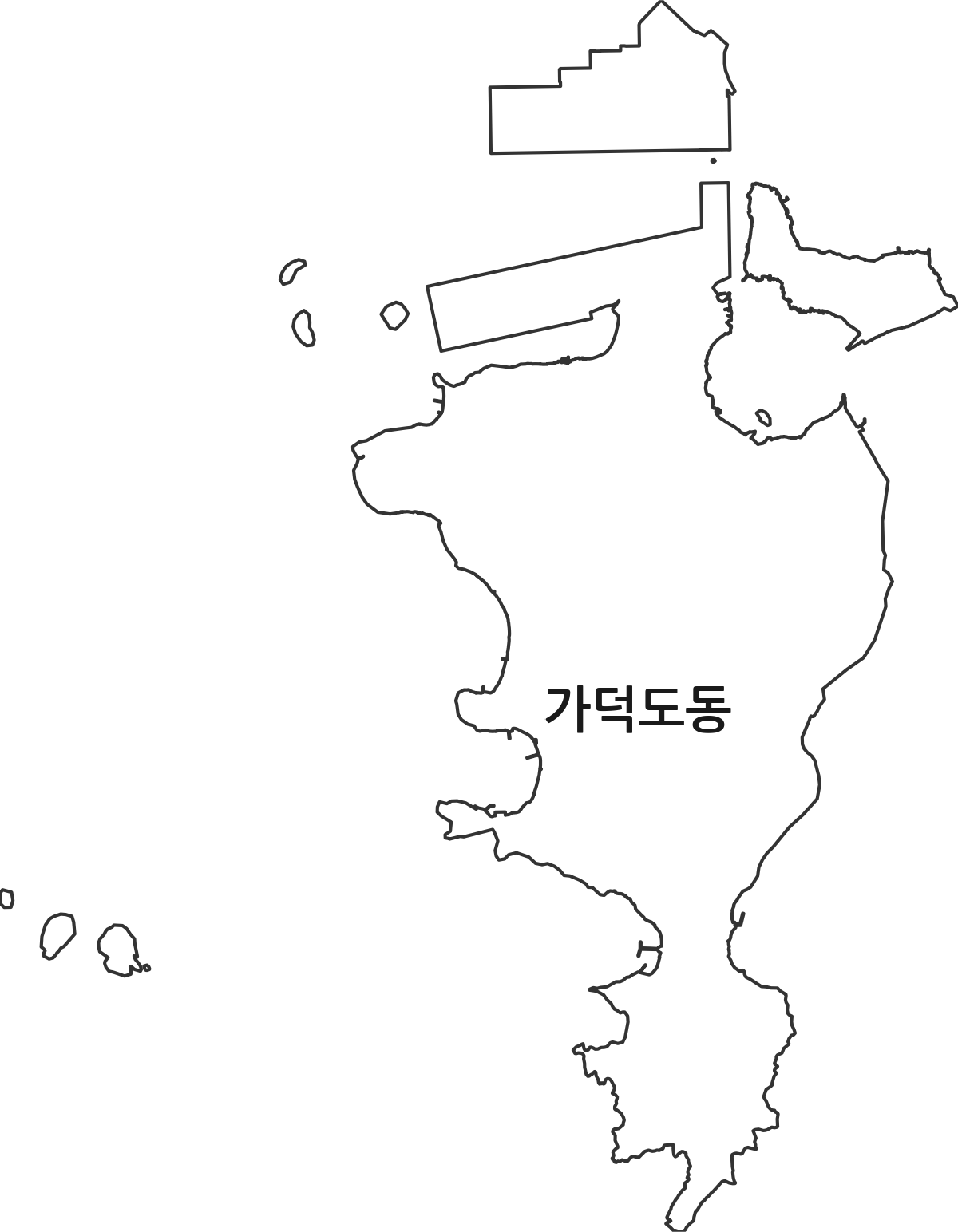 부산광역시 강서구 가덕도동 행정동 행정구역 경계 지도