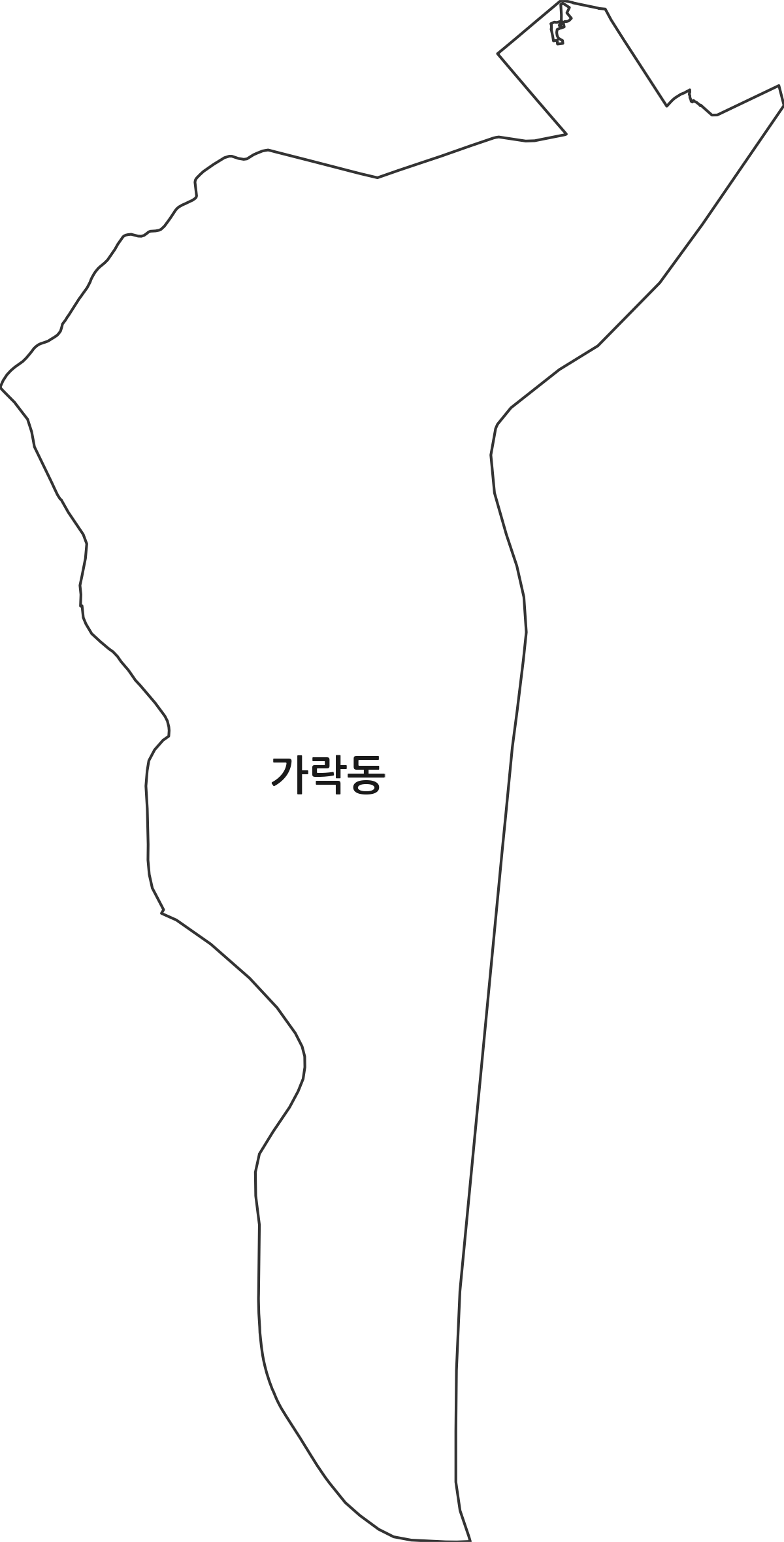 부산광역시 강서구 가락동 행정동 행정구역 경계 지도