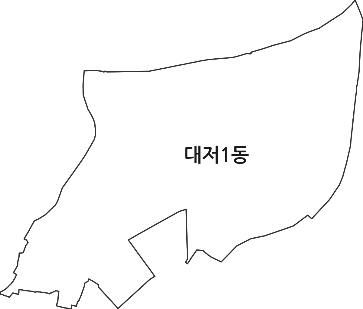부산광역시 강서구 대저1동 행정동 행정구역 경계 지도