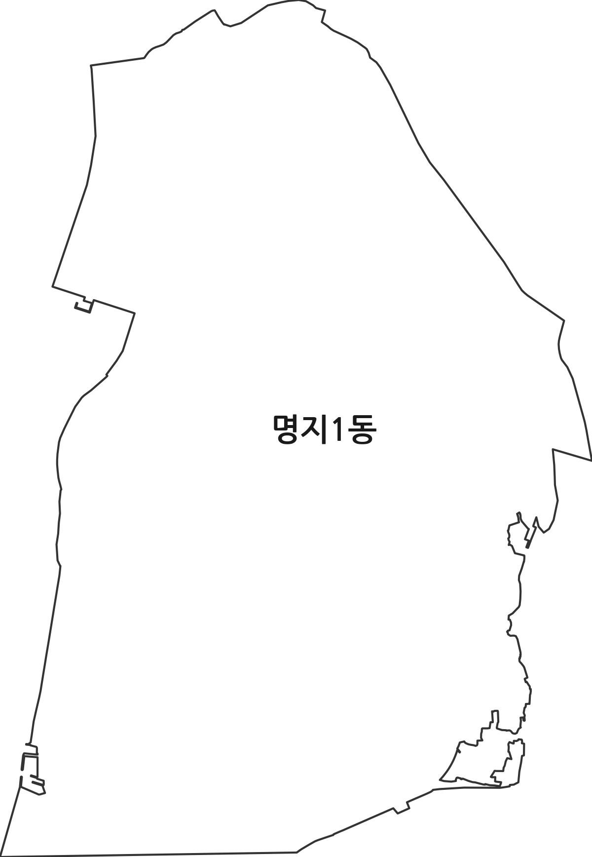 부산광역시 강서구 명지1동 행정동 행정구역 경계 지도