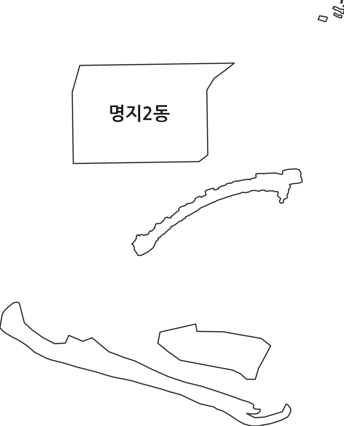 부산광역시 강서구 명지2동 행정동 행정구역 경계 지도