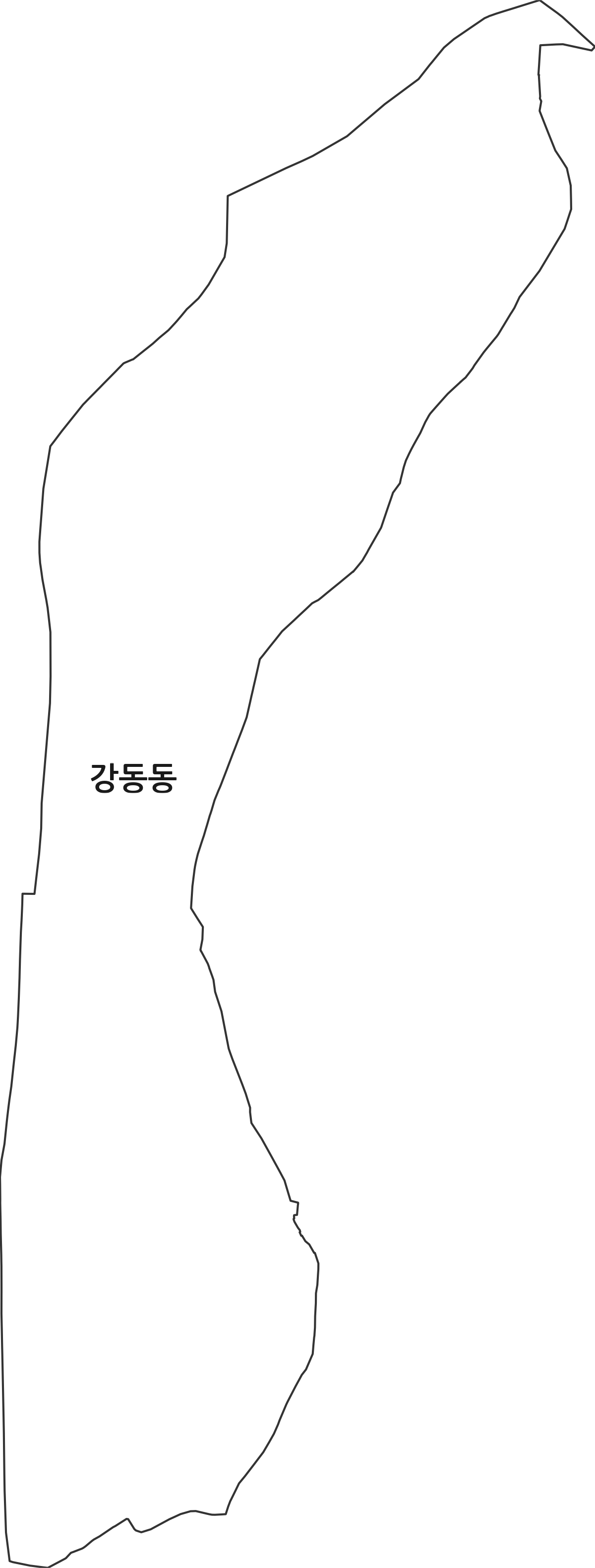 부산광역시 강서구 강동동 법정동 행정구역 경계 지도