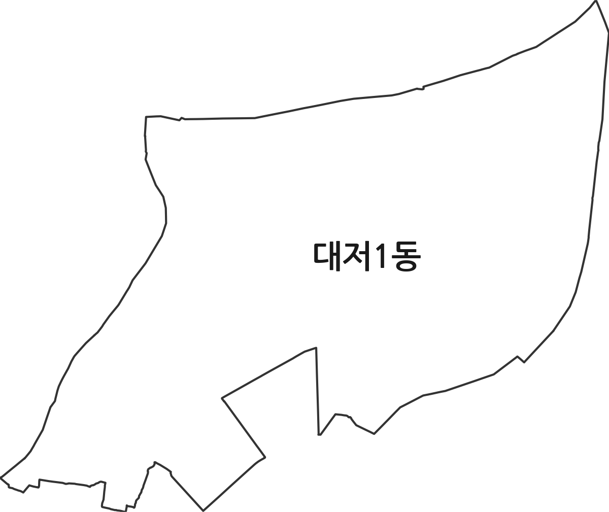 부산광역시 강서구 대저1동 법정동 행정구역 경계 지도