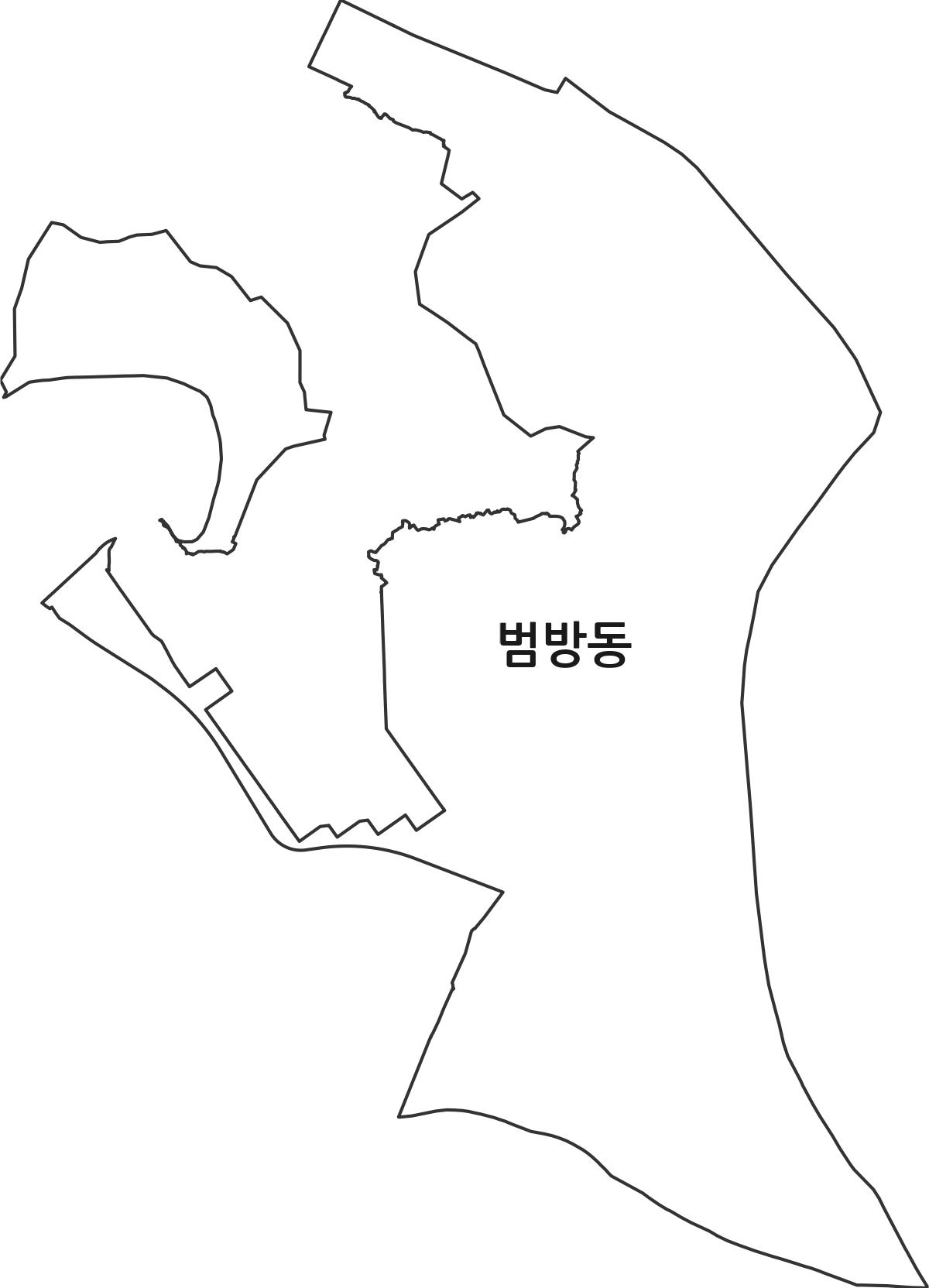 부산광역시 강서구 범방동 법정동 행정구역 경계 지도