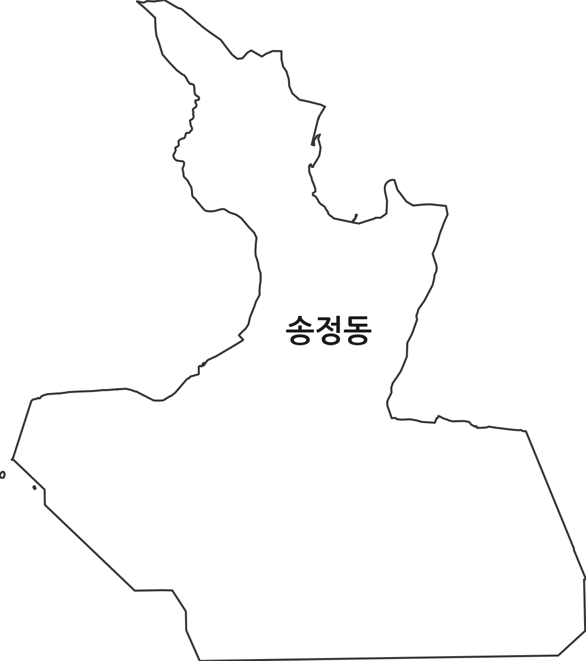 부산광역시 강서구 송정동 법정동 행정구역 경계 지도