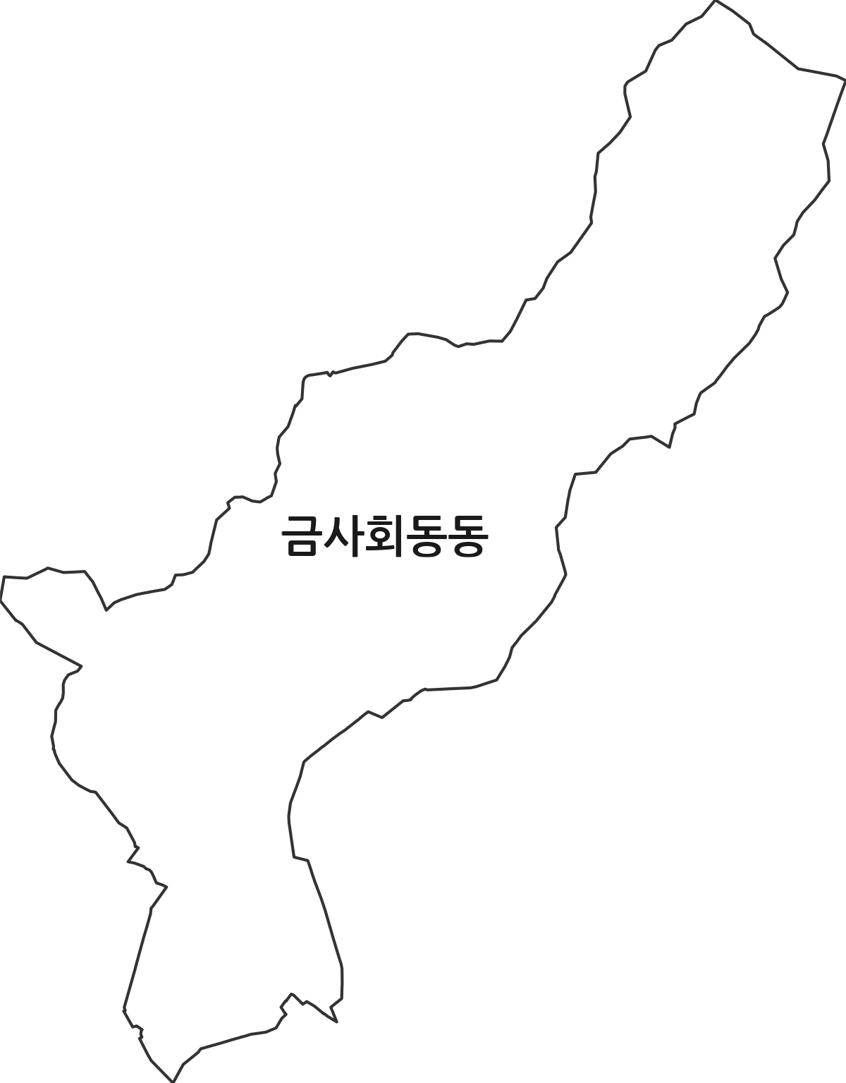 부산광역시 금정구 금사회동동 행정동 행정구역 경계 지도