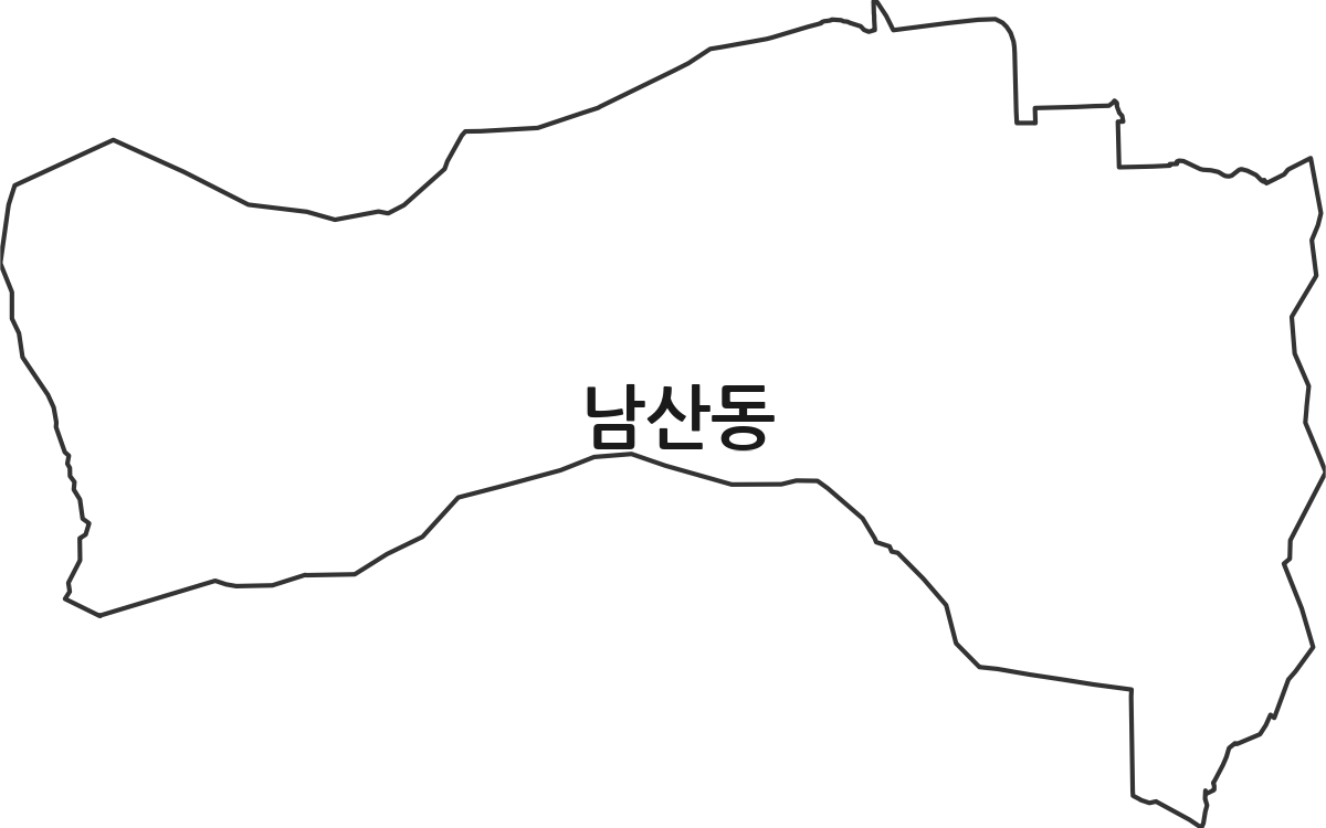 부산광역시 금정구 남산동 행정동 행정구역 경계 지도